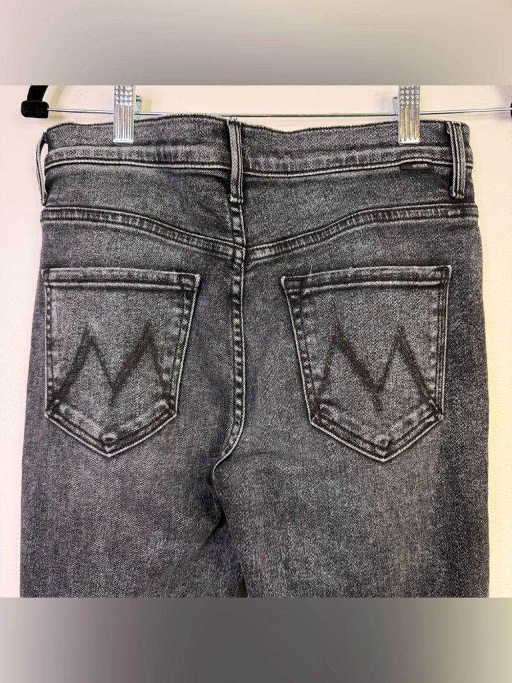 MOTHER The Stunner High Rise Skinny Jeans 29 Charcoal “Train Stops” Denim - Picture 7 of 13
